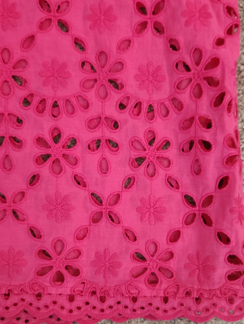 Pair (2) J. Crew Sleeveless Ruffle Floral Eyelet Tops Pink Blue S Cottagecore